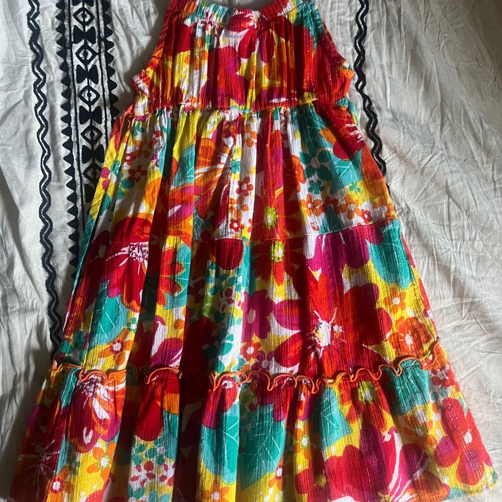 Youngland Colorful Floral Kids Dress